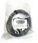 A coiled gray cable inside a clear plastic retail bag with a white barcode label reading INFU48390.